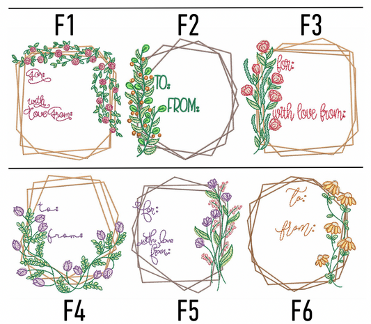 Floral Embroidered Quilt Labels